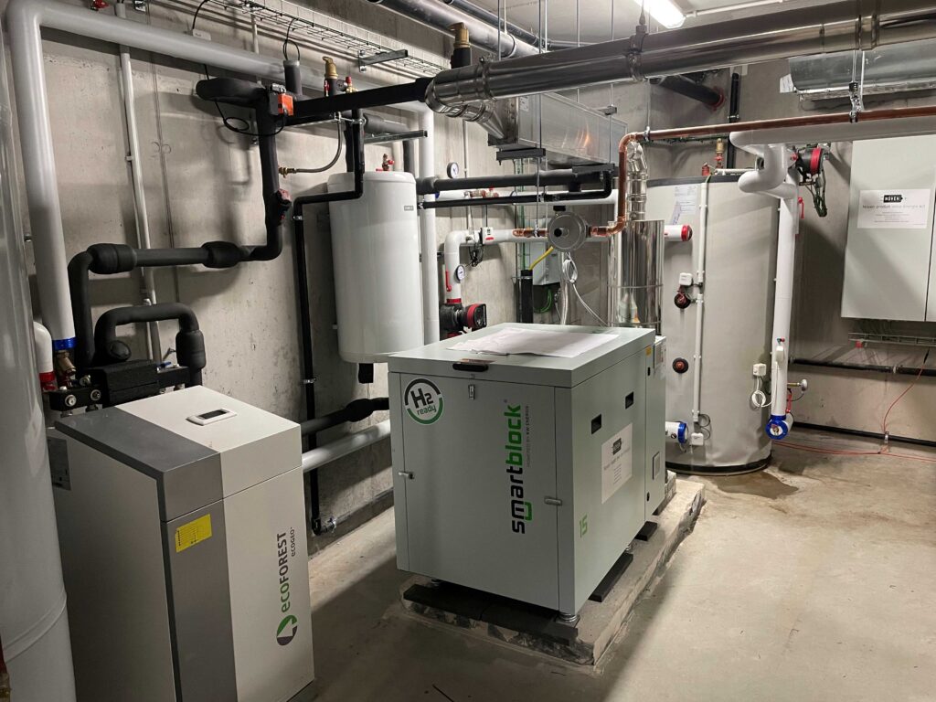 Stookplaats met nieuwe warmtekrachtkoppeling